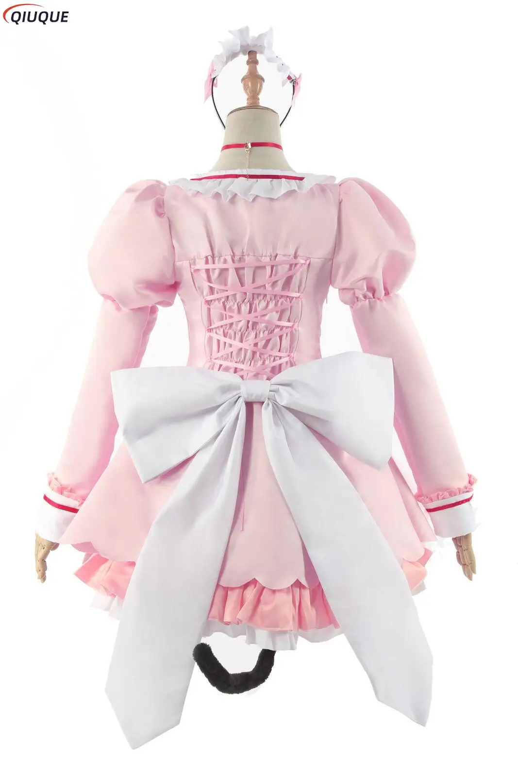 Nekopara Chocolate Cosplay Costume Maid Lolita Dress with Headband Pink Skirts Cat Ear Hairband Girls Women Dresses