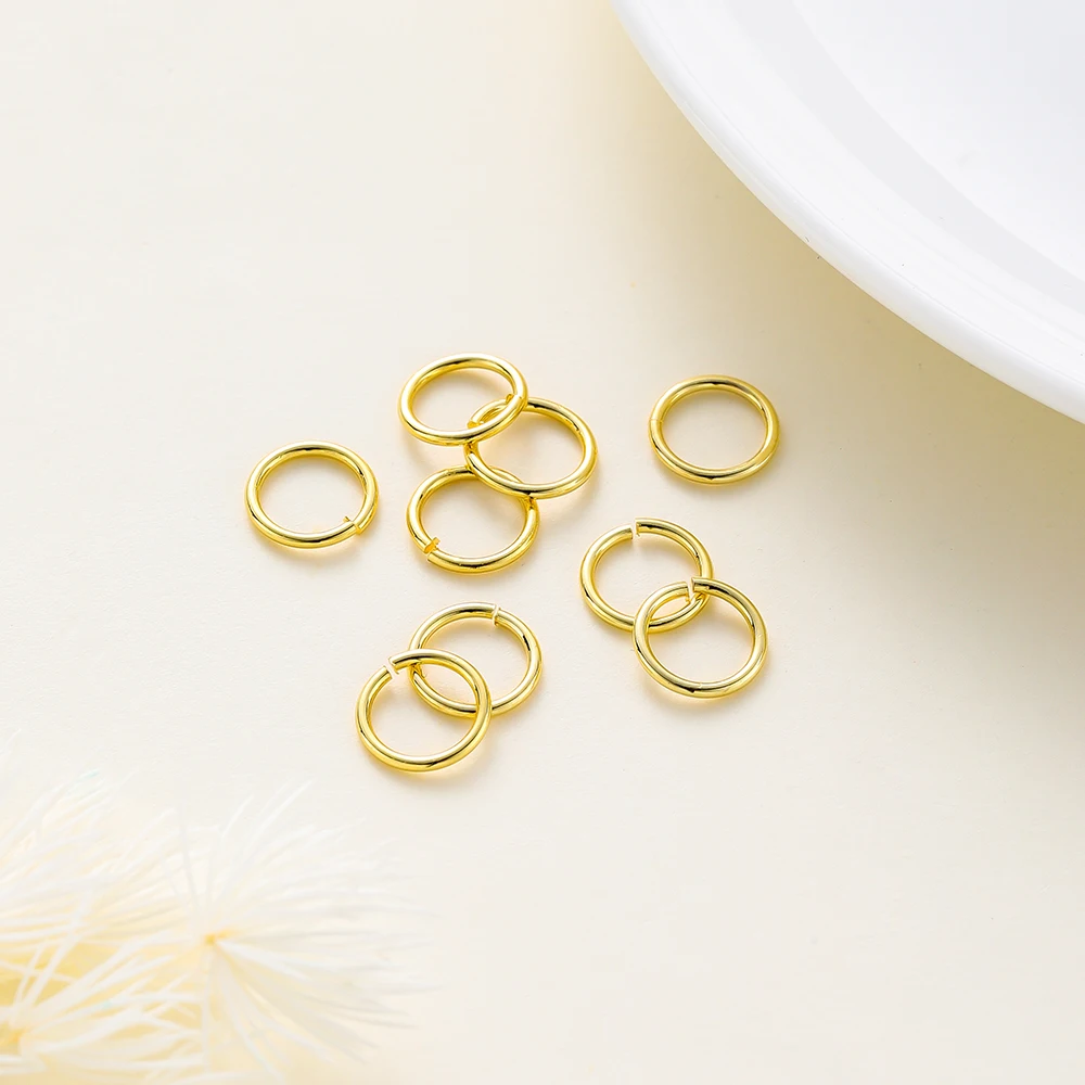 50-200/lot 14K 18K Gold Halskette Offene Einzigen Biege Ring Karabinerverschluss Stecker Split Ring Fitting DIY Schmuck Machen Zubehör – Detail 9
