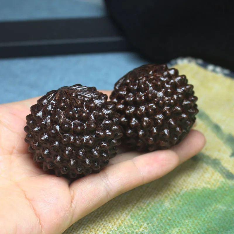 Massage ball Fitness ball 2PCS Agarwood Durian Massage Handball Fitness Balls Wrist Finger Exercise Stress Relief Hand Relaxation Stretch Muscle Tool