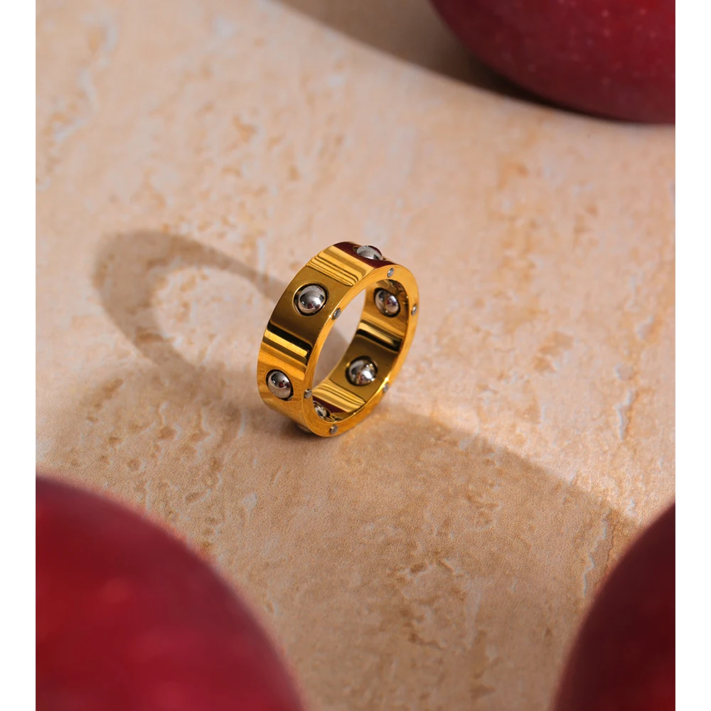 Yhpup Womens 18K Golden PVD Plated Ring