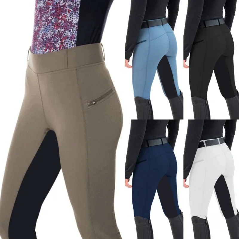 Women's leggings Elastic pants Fashion casual zipper leggings equestrian pants Horse Riding 2