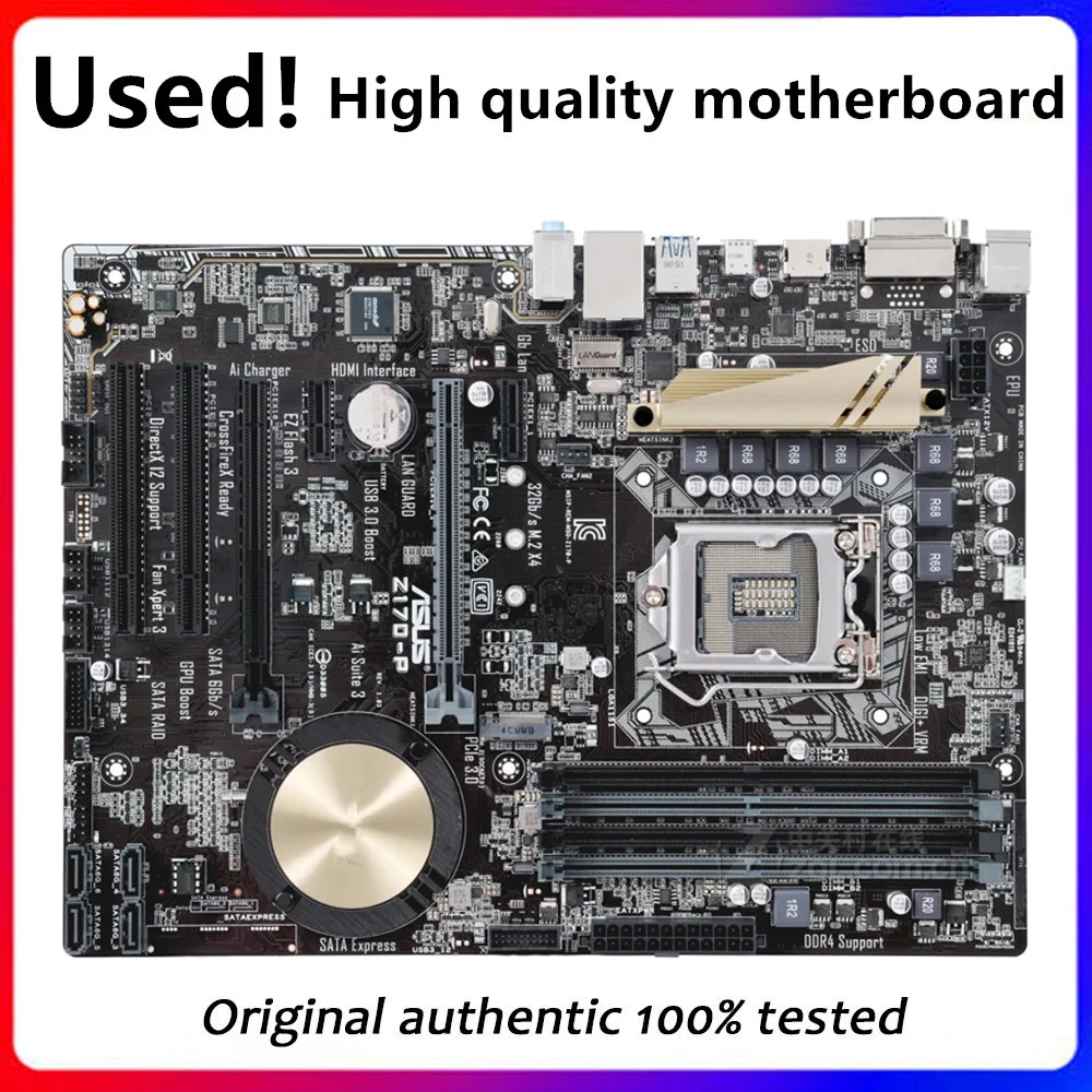 

Z170P For Asus Z170-P Original Used Desktop Intel Z170 Z170M DDR4 Motherboard LGA 1151 i7/i5/i3 USB3.0 SATA3