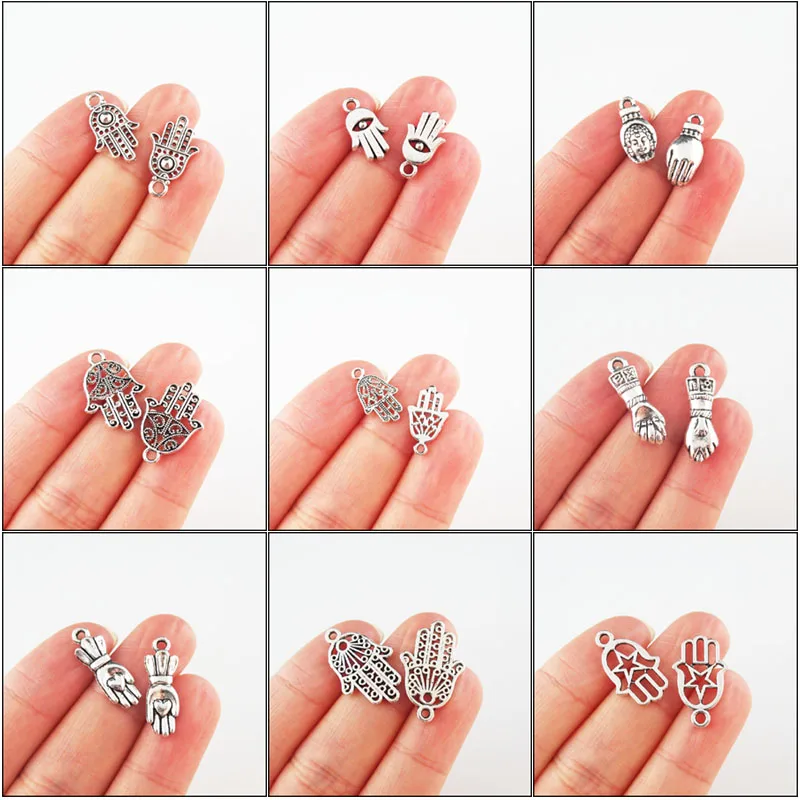 

Fashion New Bodhisattva Heart Flower Star Palm Charms Tibetan Silver Plated Pendants For Gifts Jewelry
