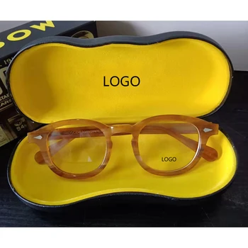 Johnny Depp Lemtosh Glasses Frame Men Women Luxury Brand Vintage Computer Goggles Acetate Glasses Frame Transparent Lens Box