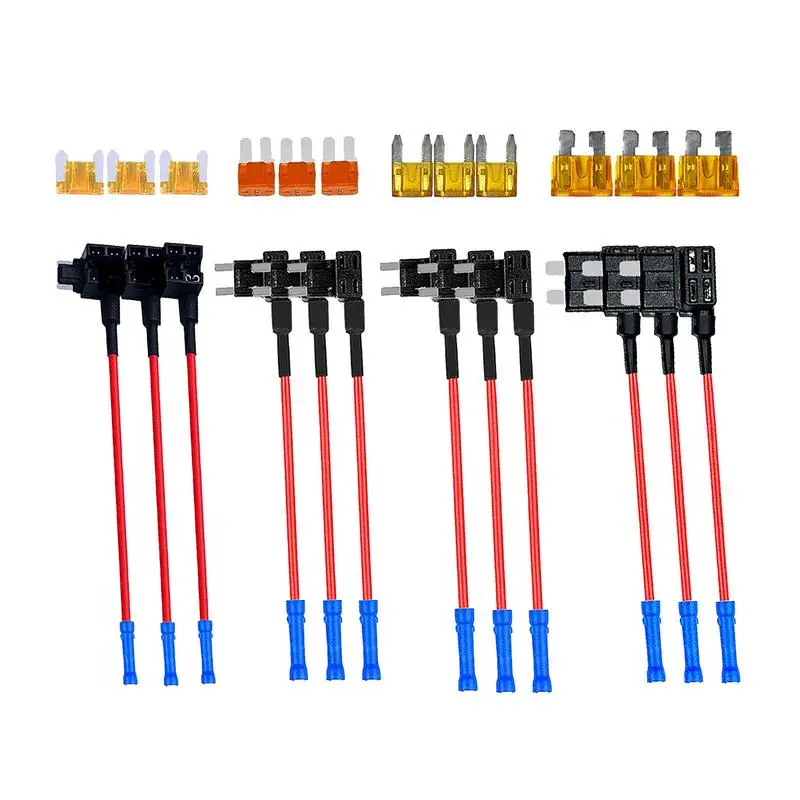Rvs 24 Pcs Portafusibili Kit Fusibili Per Cavi Adattatore Kit Fusibili Connettore Con Fusibili A Doppio Slot Add-A-Circuit Assecories Per Auto Camion 