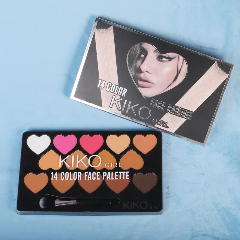 MICOLOR with Brush 14 Colors Contour Color Palette Makeups Pressed Powder Tray Trimming Highlight Shadow Concealer Brighten 4