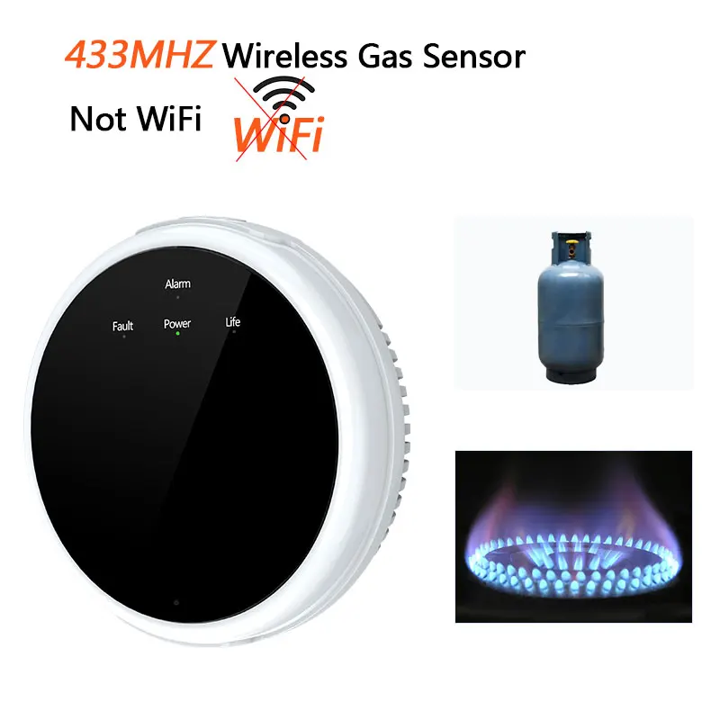 Tuya WiFi Smart Natural Gas Leakage Detector Fire Security Alarm Digital LCD Temperature Display Gas Sensor for Home Kitchen zigbee siren alarm Alarms & Sensors