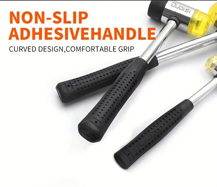 1pc rubber hammer, equipped with wood ring mandrel sizer for repair and adjustment, rubber installation hammer, percussion hamm