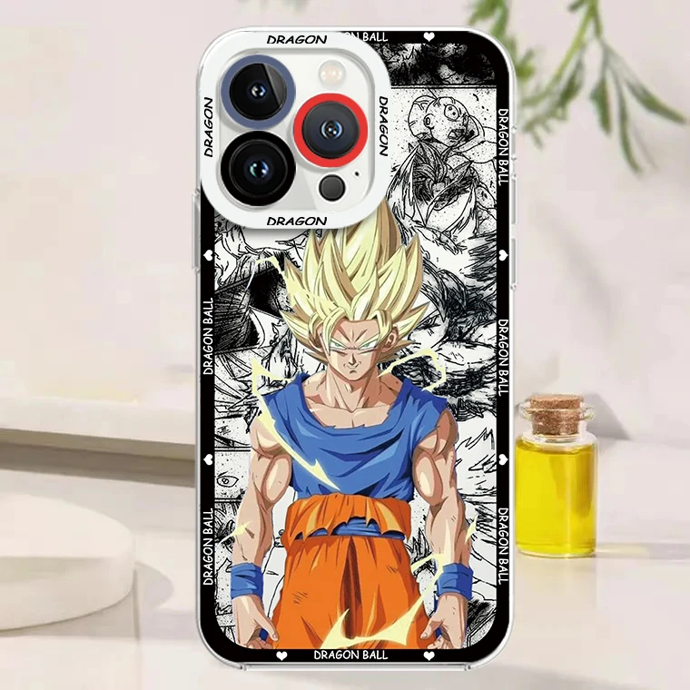 Goku & Vegeta Angel Eyes Case – Dragon Ball Transparent iPhone 7–15 Pro Max