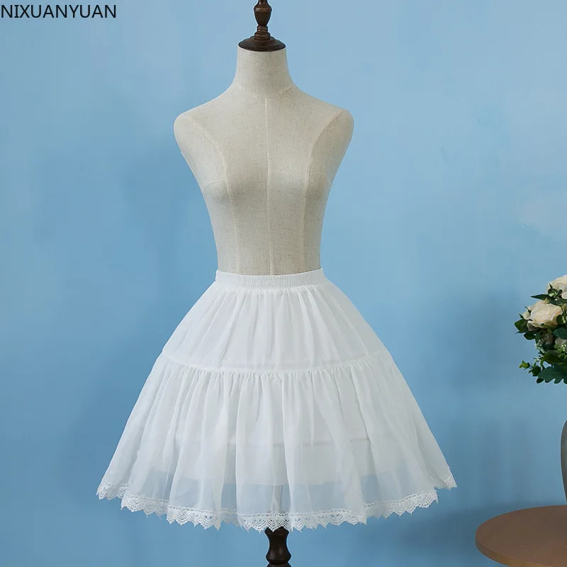 

Wholesale Ball Gown Underskirt Short Dress Cosplay Petticoat Chiffon Tow Bones Lolita Petticoat Ballet Rockabilly Crinoline