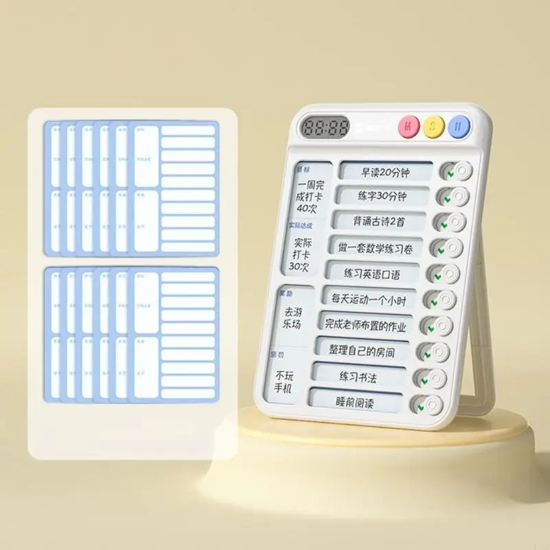 F42D Portable Chores Chart for Kid, To Do List Checklist Task Board for Daily Weekly Planning Chores Behavior Reward Chart