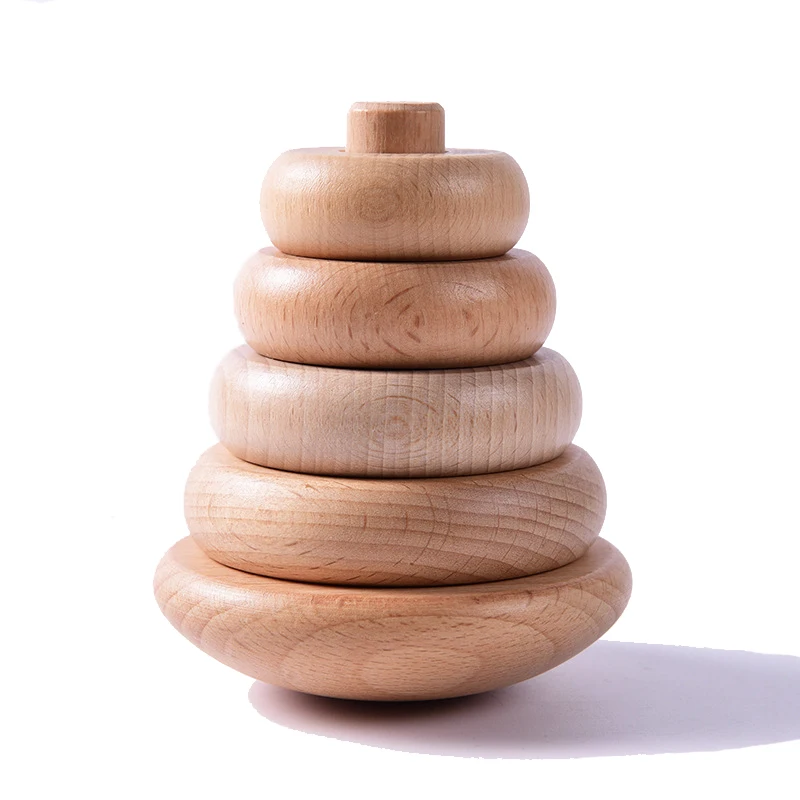 Stacking Puzzle Toys Cup Stacking Toys Wooden Toys Puzzle Toys Educational Toys Stacking Toys Wooden Game Toys Children Stacking Circle Wooden Toy Tumbler Game Beech Stack Tower Fine Motor Skills Montessori Early Education Toy For Toddlers