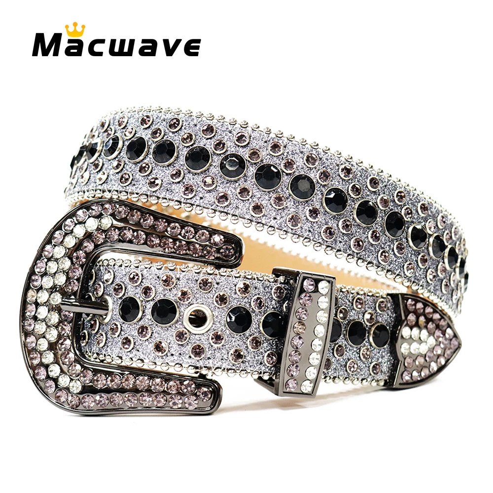 de diamantes de imitación de lujo Para Hombre, correas con tachuelas de cristal Para Hombre, Pasek Kowbojski Meski|Cinturones de hombre| - AliExpress