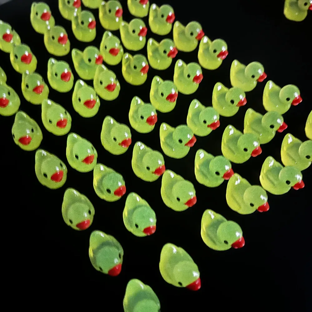 Mini Yellow Ducks Luminous Duck Ornament Miniature Figures Tiny Duck Micro Fairy Garden Landscape Fairy Garden Home Decor 50Pcs miniature figurines,miniature ornament,miniature duck figurines