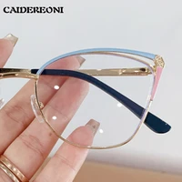 CAIDERONI-Lunettes œil de chat en métal pour femmes, verres papillon personnalisés, lunettes de lecture myopes, anti-lumière bleue, tendance de la mode, 25062 2