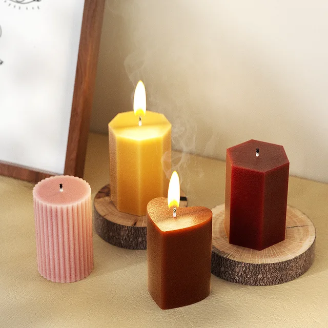 Geometry Column Silicone Mold for Candle Crack Stripe Cylinder Gypsum Making Tool Square Pillar Resin Moulds DIY Birthday Gifts 3