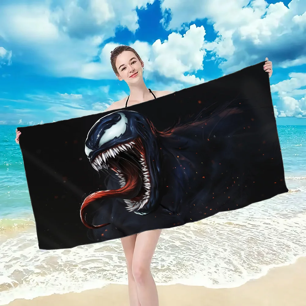M-Marvel Terror V-Venom Towel Towel pattern beach towel, quick drying and absorbent, The fabric is made of cotton and does 2