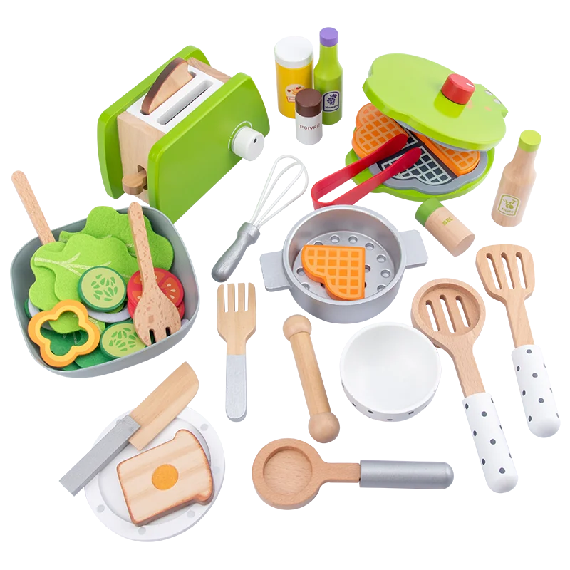 Children's simulation kitchen toys early education educational toys wooden simulation pots and pans food role-play chef kitchen toys pretend kitchen toys pretend food toys