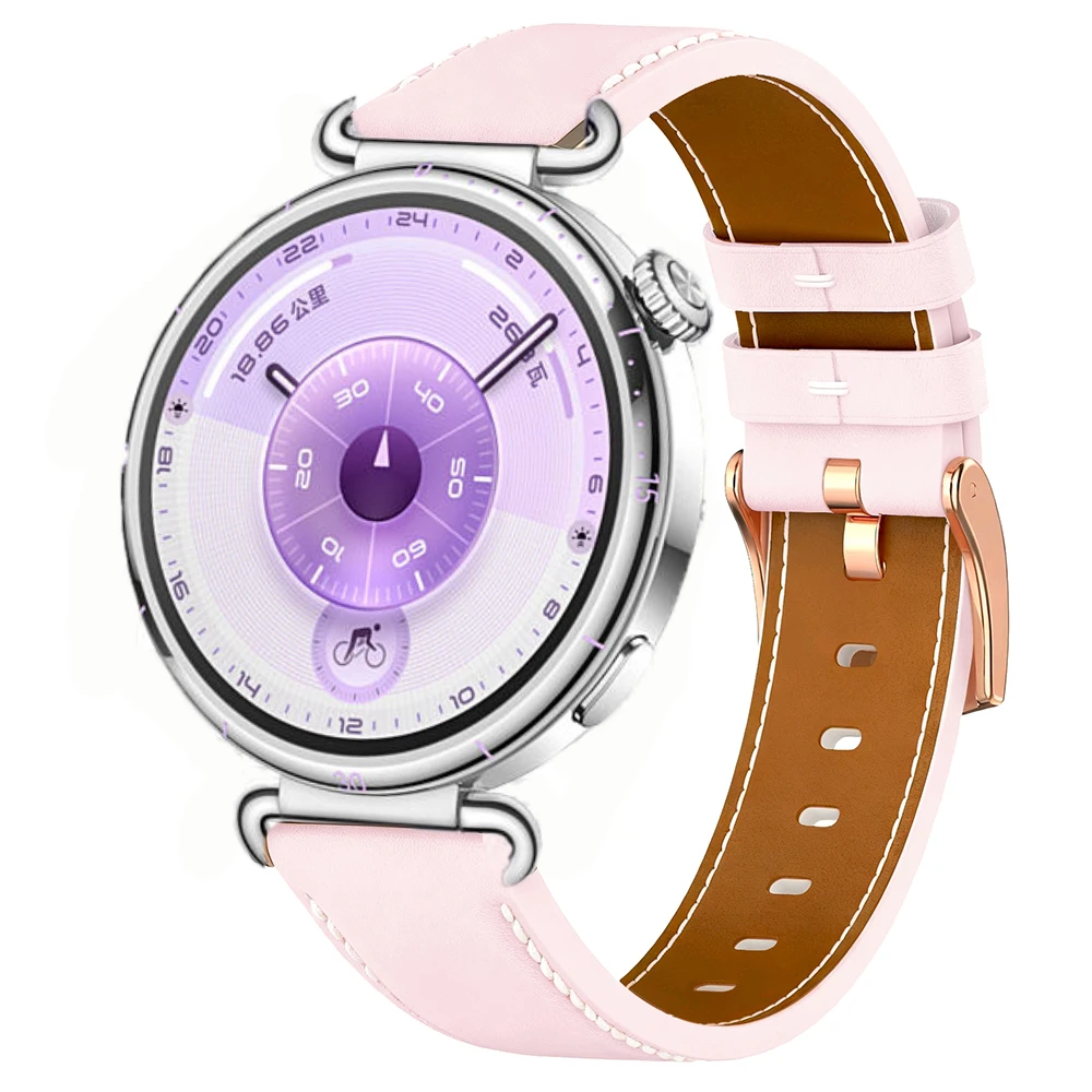 Elegant 18mm Leather Smartwatch Band - Premium QuickFit Bracelet