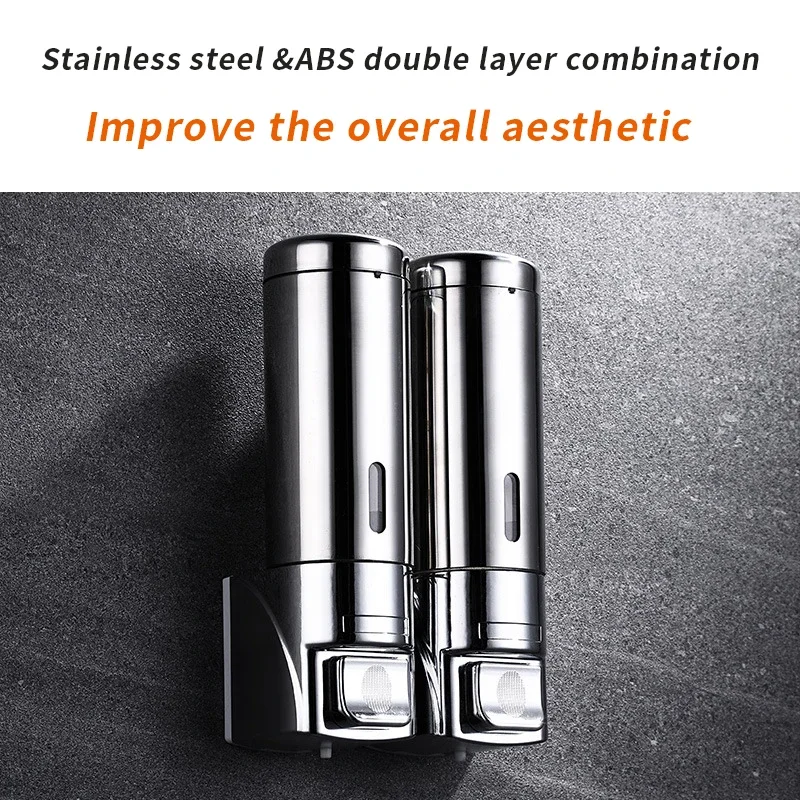 Wall Mounted Soap Dispenser Stainless Steel for Bathroom Shampoo Shower Gel