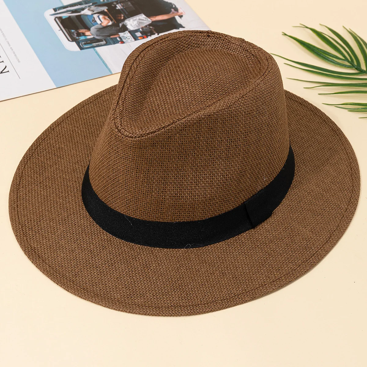 Sombrero de paja de Panamá para hombre y mujer, sombrero de playa de ala ancha, estilo inglés, sombreado para el sol, vacaciones de verano