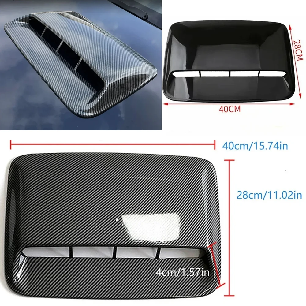 33cm side Hood Air Flow Intake Cover 40cm Hood Scoop Bonnet Vent cover Sticker Car Decorative Universal fit any FLAT Car hood scoop stickers hood scoop car body trim accessories