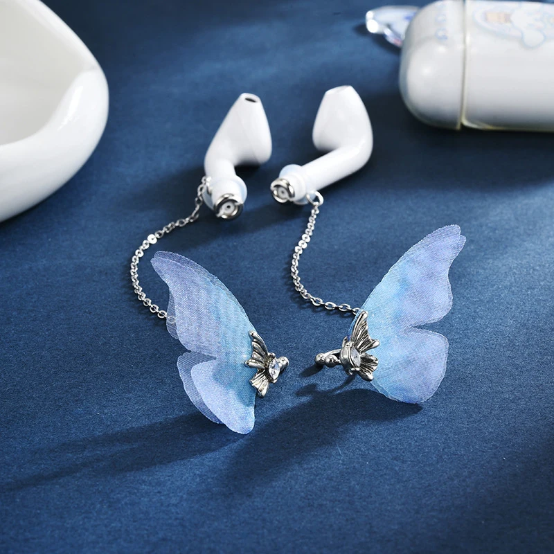 1pair Earrings Strap For Airpods Ear Holder Clips Clip-On Anti Lost Butterfly Ear Clip Ins-Style Anti LossWireless Earhook