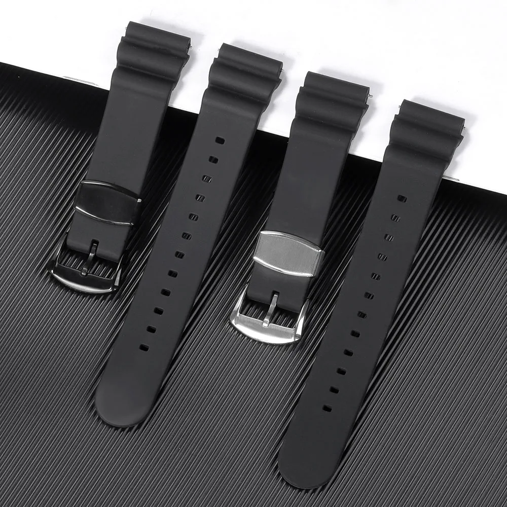 Cinturino Per Orologio In Silicone Per Seiko 5 Per Water Ghost Rubber Waterproof Diving Cinturino Sportivo Da Uomo 20Mm 22Mm Bracciale Fibbia Ad Anell