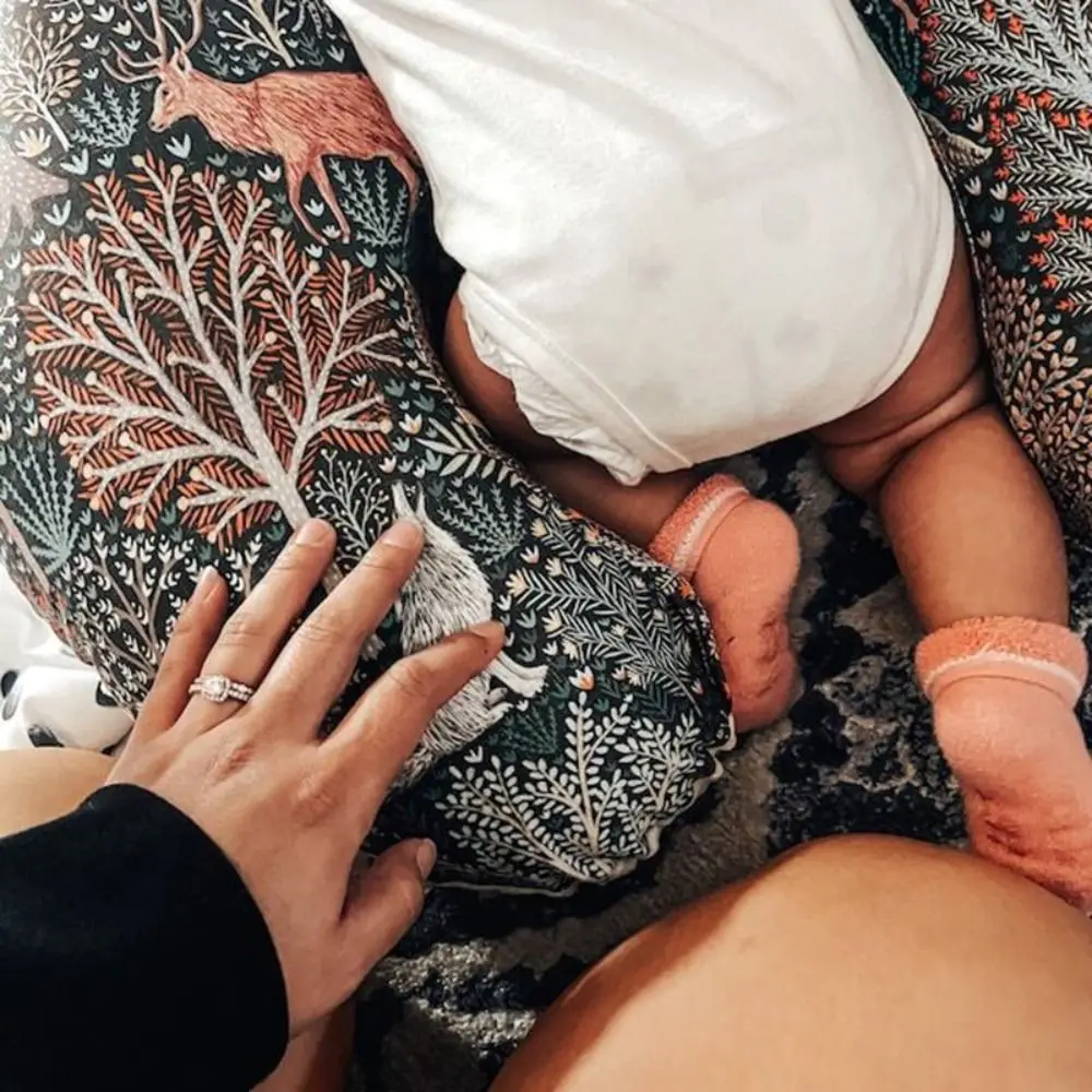 U-Shaped Baby Nursing Pillow Cover Stretchy Replaceable Forest Floral Pillow Cover Skin-friendly Breathable 2