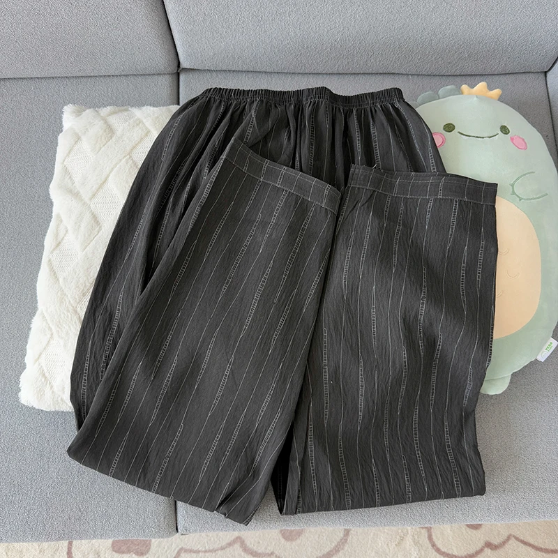 남성 여름 잠옷 반팔 긴 바지 클라우드 코튼 오픈 가디건 칼라 패션 심플 블랙 그레이 홈웨어