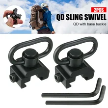 

High quality 2 Pack QD Sling Swivel with Sling Adapter Heavy Duty Quick Release Push Button 360° Rotatable 20mm Mount Base Tools