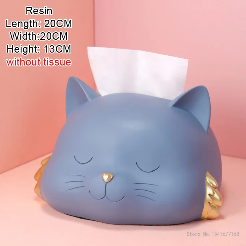 Resin Ceramic Tissue Box Nordic Light Luxury Creative Decor Living Room Bathroom Accessories Supplies Dining Table Paper Box 1Pc