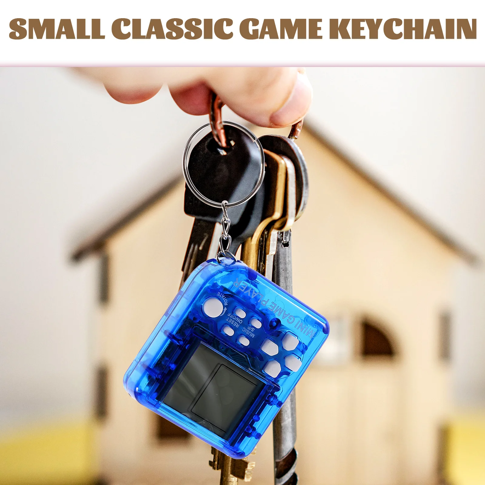 Mini Electronic Game Console Keychain Bag Pendant Charms Creative Decor Machine Hanging Toy