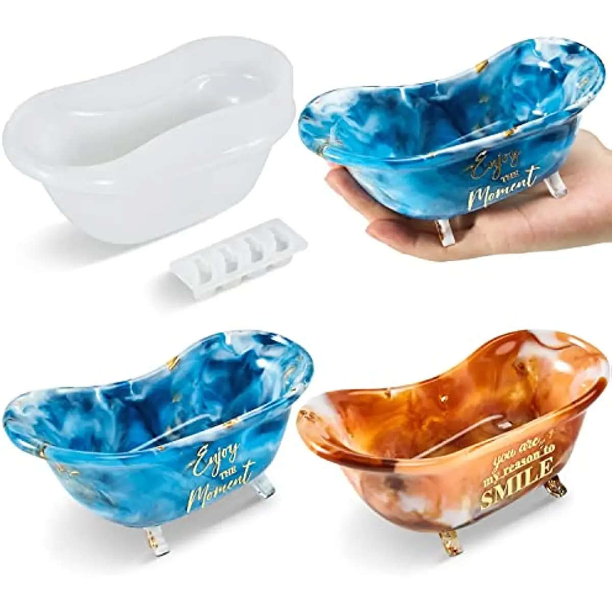 DIY Crystal Epoxy Resin Mold Bathtub Soap Box Storage Box Tray Mirror
