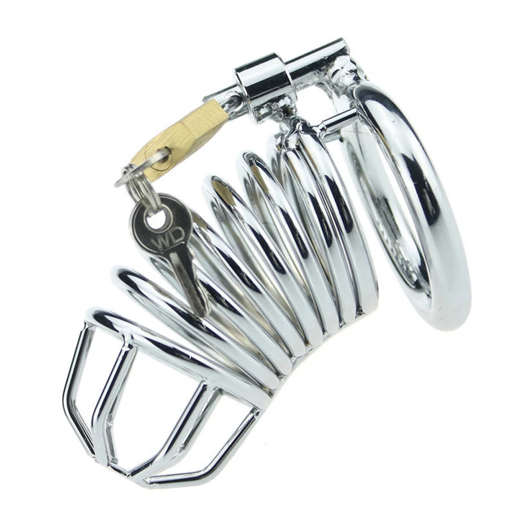 Metal Penis Ring Cock Chastity Cage Device Adult Games Semen Lock Penis Bondage BDSM Erotic Penis Chastity Cage Chastity Lock Sex Toy Chastity Cage Accessory Penis Cock Ring