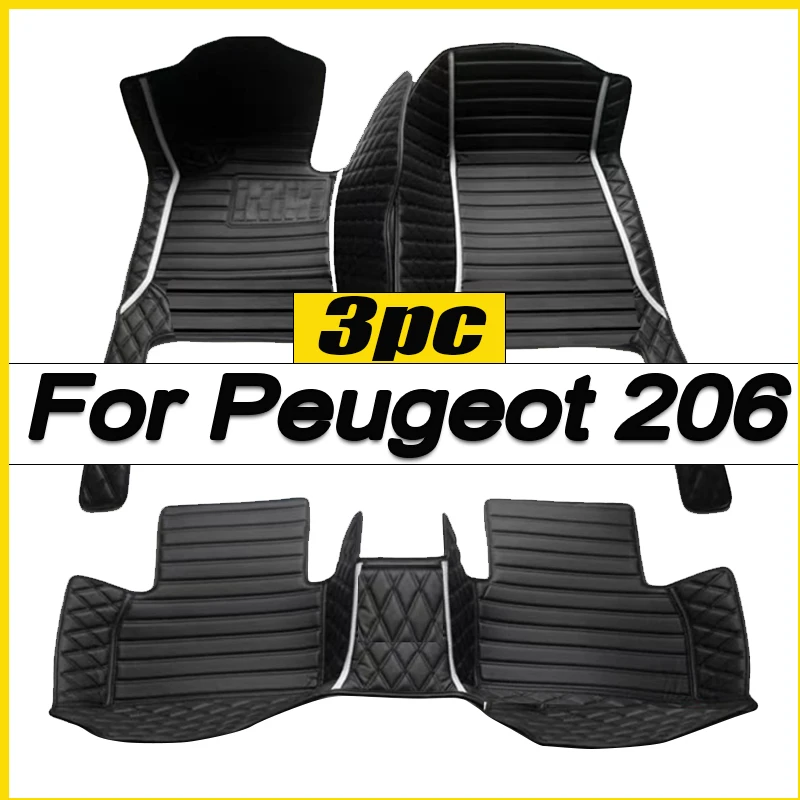 

Car Floor Mats For Peugeot 206 206+ 1998~2013 Carpets Rugs Luxury Leather Mat Interior Parts Car Accessories 1999 2000 2001 2002