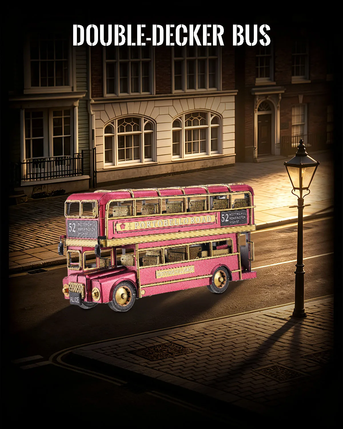 Piececool 3D 금속 모델 키트 이층 버스 3D 퍼즐 성인용 DIY 공예 퍼즐 빌딩 블록 최고의 선물