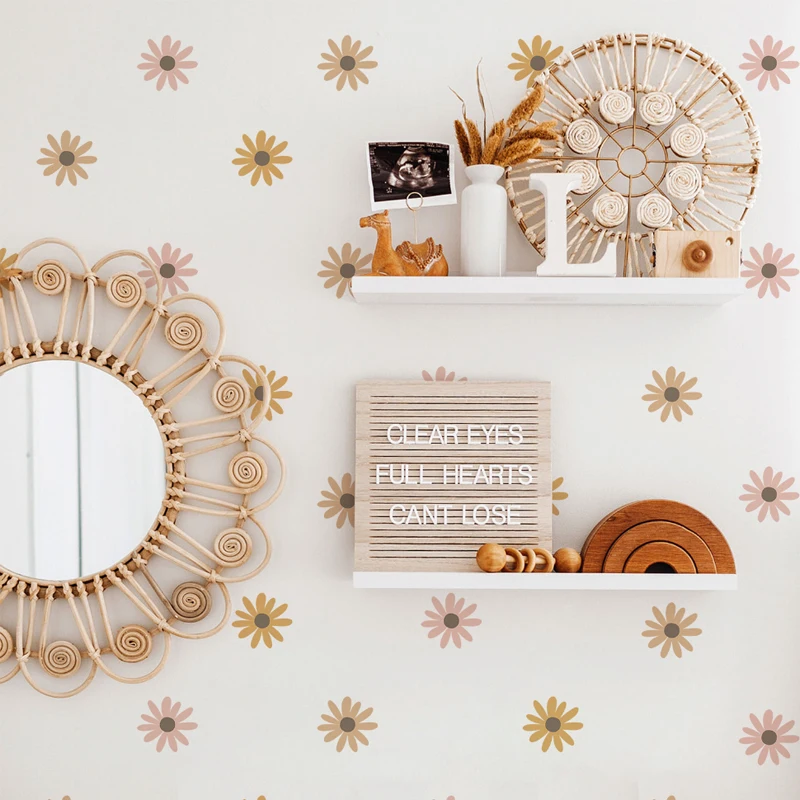 36 Calcomanías De Pared De Margaritas, Calcomanías De Pared De Margaritas Blancas Fáciles De Despegar Y Pegar, Calcomanías De Pared De Vinilo Floral Para Decoración De Pared Para Dormitorio