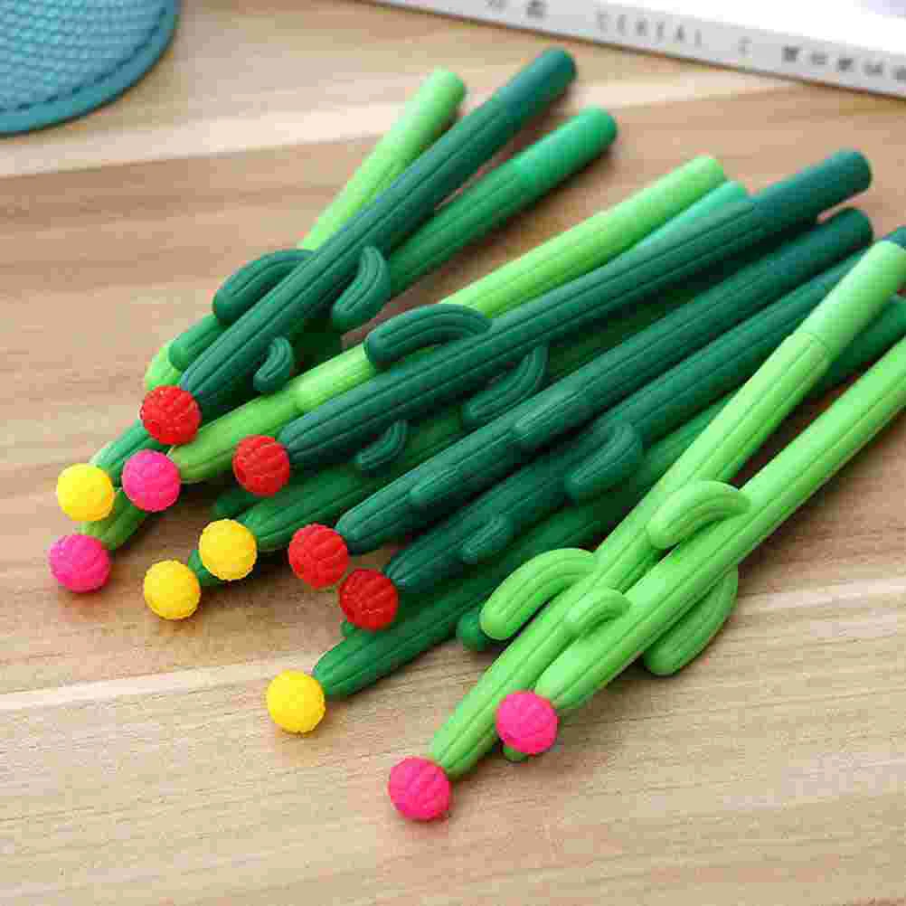 

10pcs Cactus Ballpoint Pen Plant Pen Student Writing Pen Signing Pens Student Stationery Supplies Gel Pen for School (Random