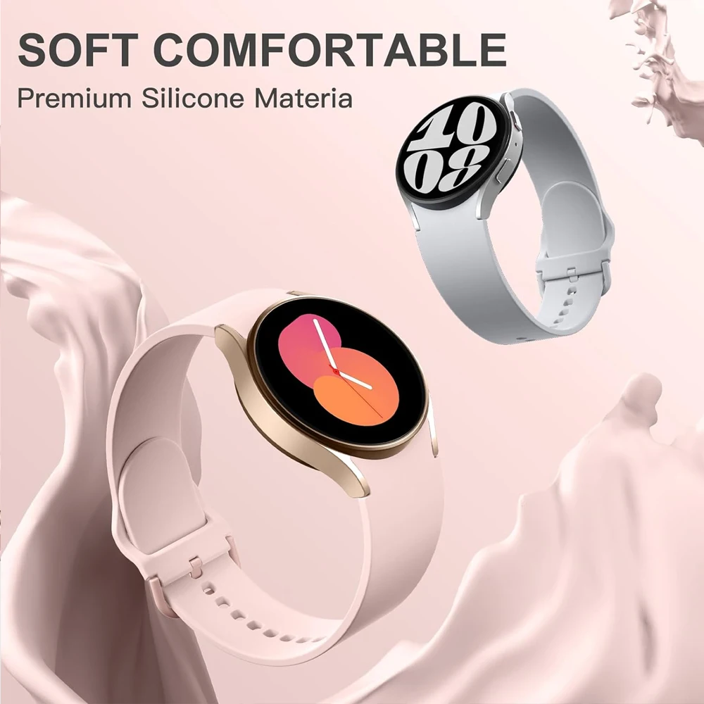 No Lücken-Armbänder für Samsung Galaxy Watch 4/5/6/7/5 Pro/Classic 44 mm 40 mm 45 mm Silikon-Sportarmband Correa Galaxy Watch 7 Band – Detail 6