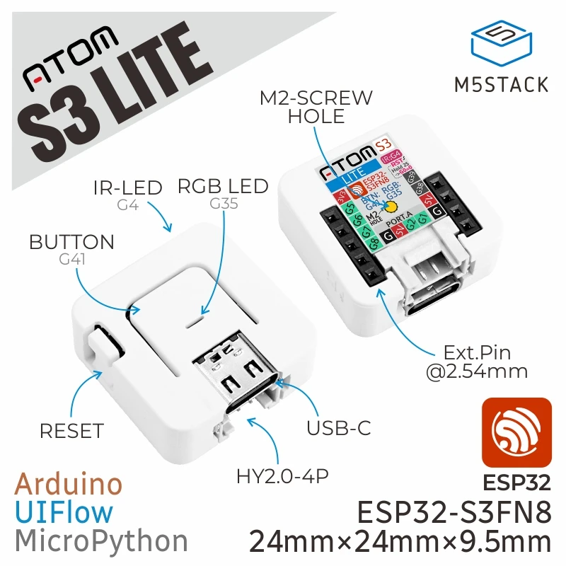 Kit Desenvolvimento Oficial Atoms3 Lite Esp32s3 M5stack - Imagem 2