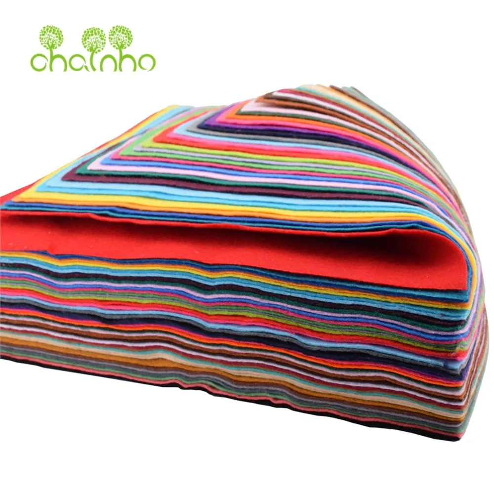 Chainho,Polyester Non Woven Soft Felt Fabric,1.5mm Thickness,DIY Sewing & Quilting Toys,Dolls,Crafts Material,40 Pieces,30x30cm