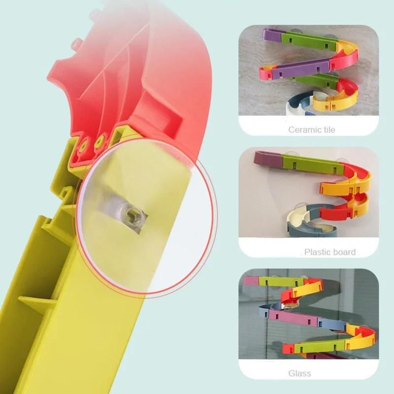 Baby Bath Toys DIY Slide Tracks Pipeline Yellow Ducks Bathroom Bathtub Play Rainbow Shower Water Educational Toys For Children 3