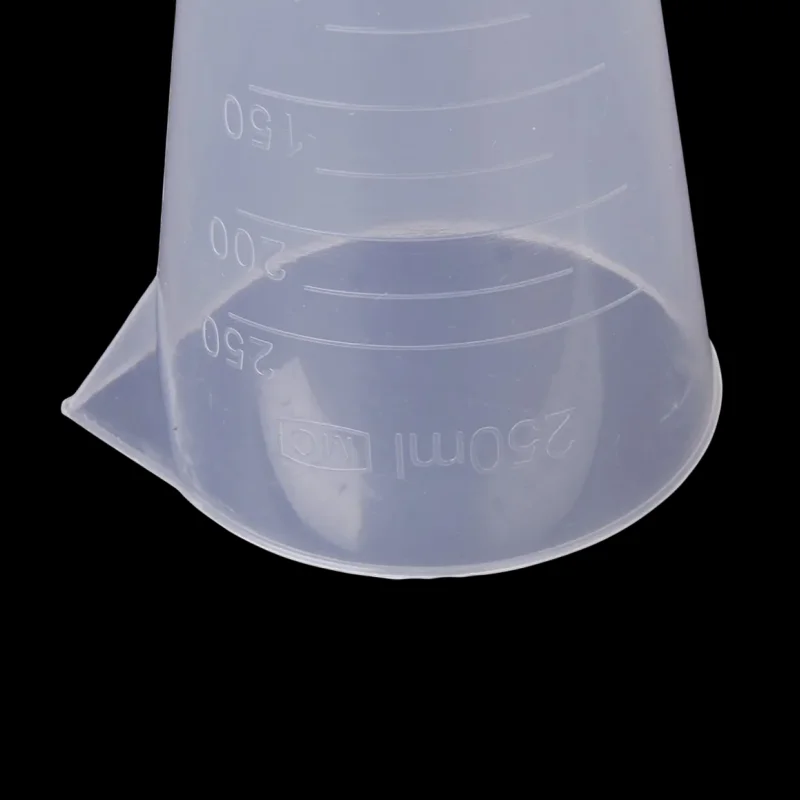 5 pcs/lot 250ml Capacity Clear graduated plastic Conica Measuring cup PP cylinder Plastic Beaker of Laboratory supplies
