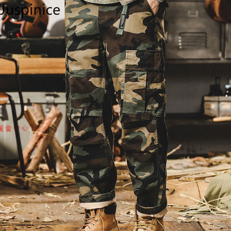 American Retro  Overalls Men's Causal Loose Straight Outdoor  High Street Pants Men Trousers Male Clothes