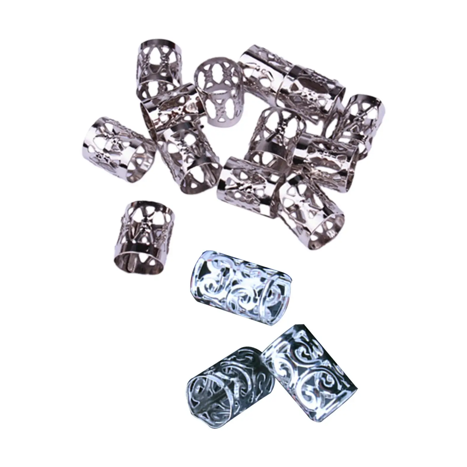 Description Picture 2 of item100 Pieces Braiding Hair Rings Iron Dreadlock Beads for Weddings Proms Party