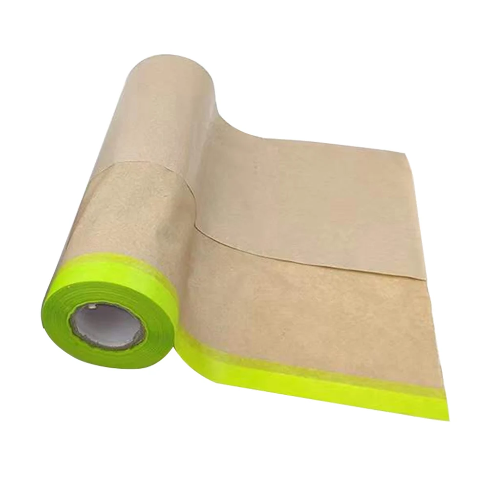 1roll Floor Paint Application Self Adhesive Pre Taped Auto Body Supplies Wall Treatment Masking Paper For Painting Covering