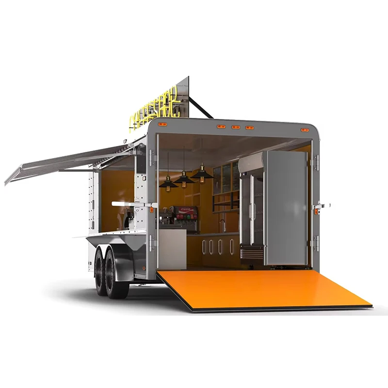 Coffee Shop Trailer Mobile Fast Food Restaurant Design Snack Equipment Supplies