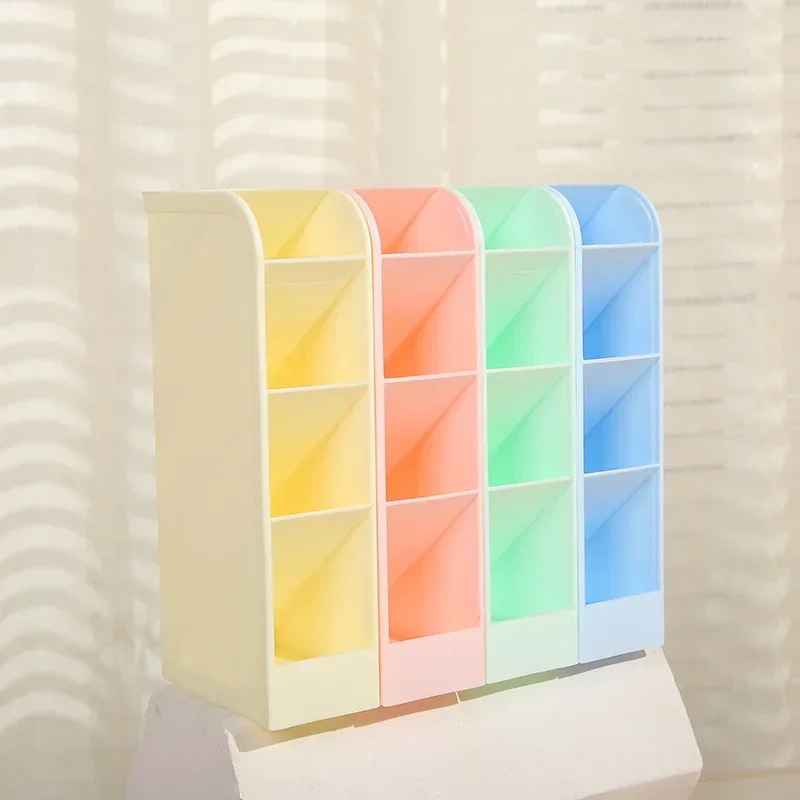 Desk Pen Holder Pencil Makeup Organizer Desktop Organizer for Cosmetics Plastic Storage Box School Office Kawaii Stationery makeup organizer,pen holder,desk organizer,pen and brush holder