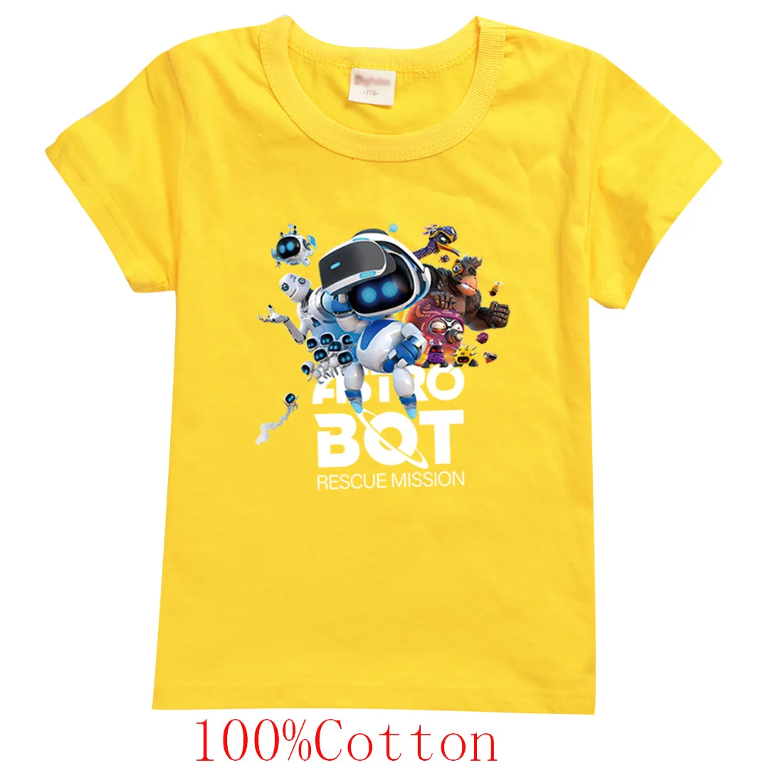 Astros Playroom Game Astrobot T Shirt Kids ASTRO BOT Cartoon Clothes Teen Boys Short Sleeve Tops Baby Girls 100% Cotton T-shirts 4